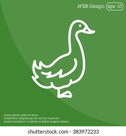 Web line icon. Goose
