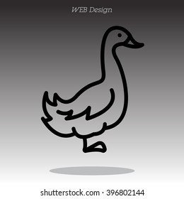 Web line icon. Goose