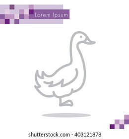 Web line icon. Goose