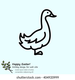 Web line icon. Goose