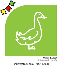Web line icon. Goose