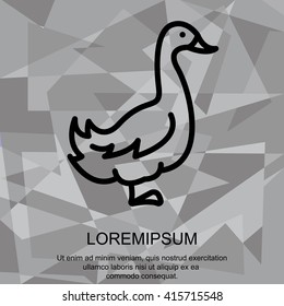 Web line icon. Goose