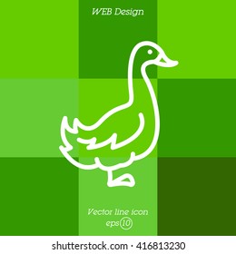 Web line icon. Goose