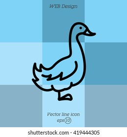 Web line icon. Goose