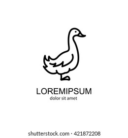 Web line icon. Goose