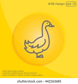 Web line icon. Goose