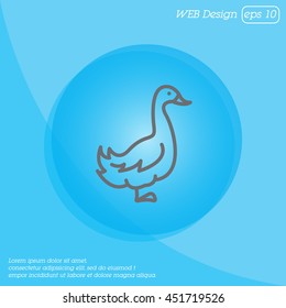 Web line icon. Goose
