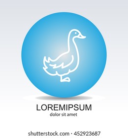 Web line icon. Goose