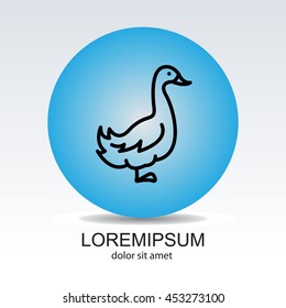 Web line icon. Goose