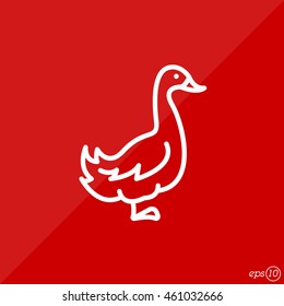 Web line icon. Goose