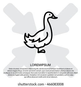 Web line icon. Goose