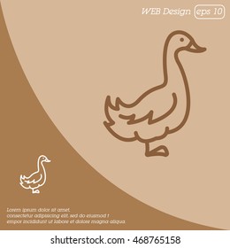 Web line icon. Goose
