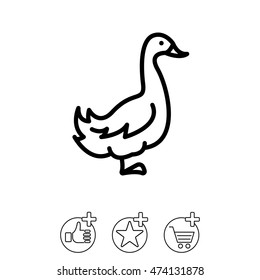 Web line icon. Goose