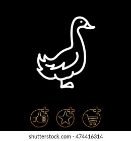 Web line icon. Goose