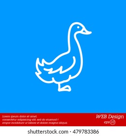 Web line icon. Goose