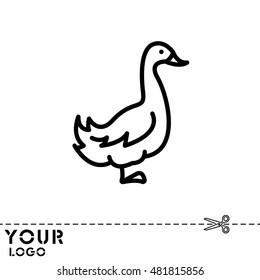 Web line icon. Goose