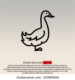 Web line icon. Goose
