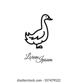 Web line icon. Goose