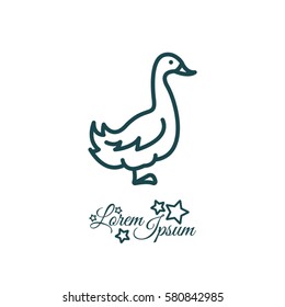 Web line icon. Goose