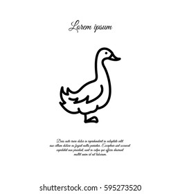 Web line icon. Goose