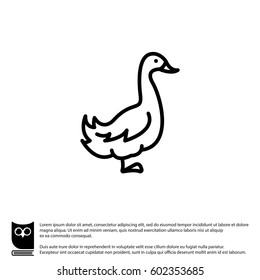 Web line icon. Goose