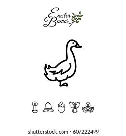 Web line icon. Goose