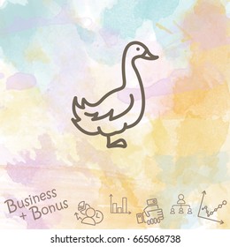 Web line icon. Goose