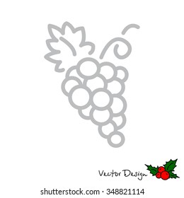 Web line icon. Grapes, bunches of grapes