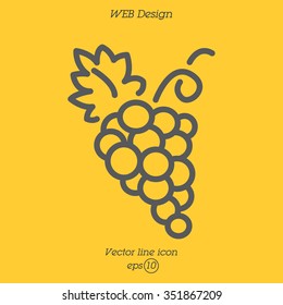 Web line icon. Grapes, bunches of grapes