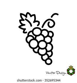 Web line icon. Grapes, bunches of grapes