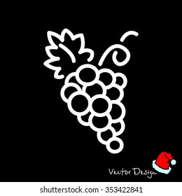 Web line icon. Grapes, bunches of grapes