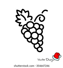 Web line icon. Grapes, bunches of grapes