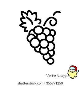 Web line icon. Grapes, bunches of grapes