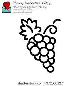 Web line icon. Grapes, bunches of grapes