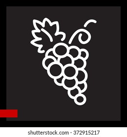 Web line icon. Grapes, bunches of grapes