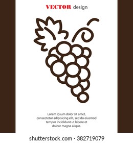 Web line icon. Grapes, bunches of grapes