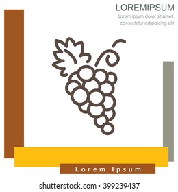 Web line icon. Grapes, bunches of grapes