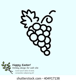 Web line icon. Grapes, bunches of grapes