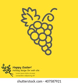 Web line icon. Grapes, bunches of grapes