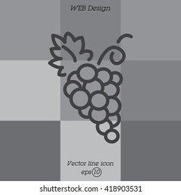 Web line icon. Grapes, bunches of grapes