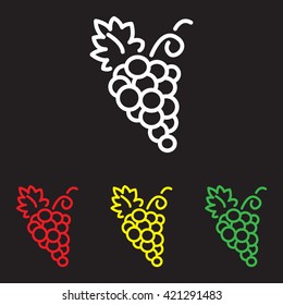 Web line icon. Grapes, bunches of grapes