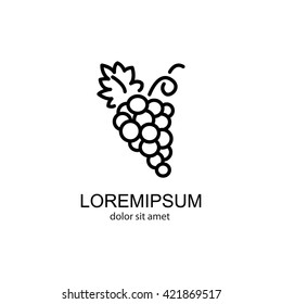 Web line icon. Grapes, bunches of grapes