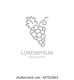 Web line icon. Grapes, bunches of grapes