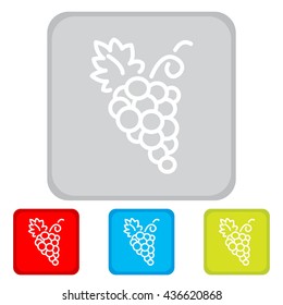 Web line icon. Grapes, bunches of grapes