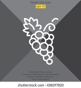 Web line icon. Grapes, bunches of grapes