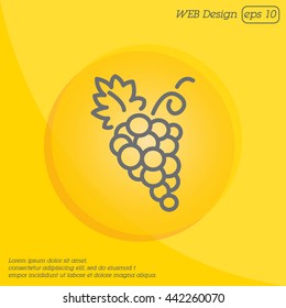 Web line icon. Grapes, bunches of grapes