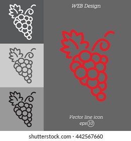 Web line icon. Grapes, bunches of grapes