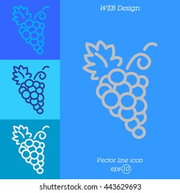 Web line icon. Grapes, bunches of grapes