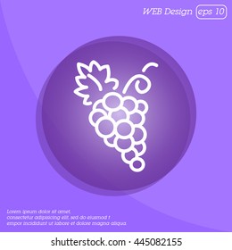 Web line icon. Grapes, bunches of grapes