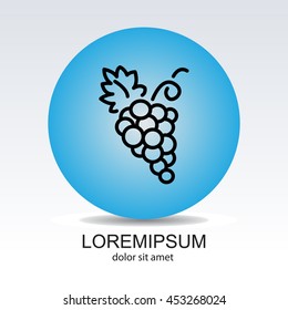 Web line icon. Grapes, bunches of grapes